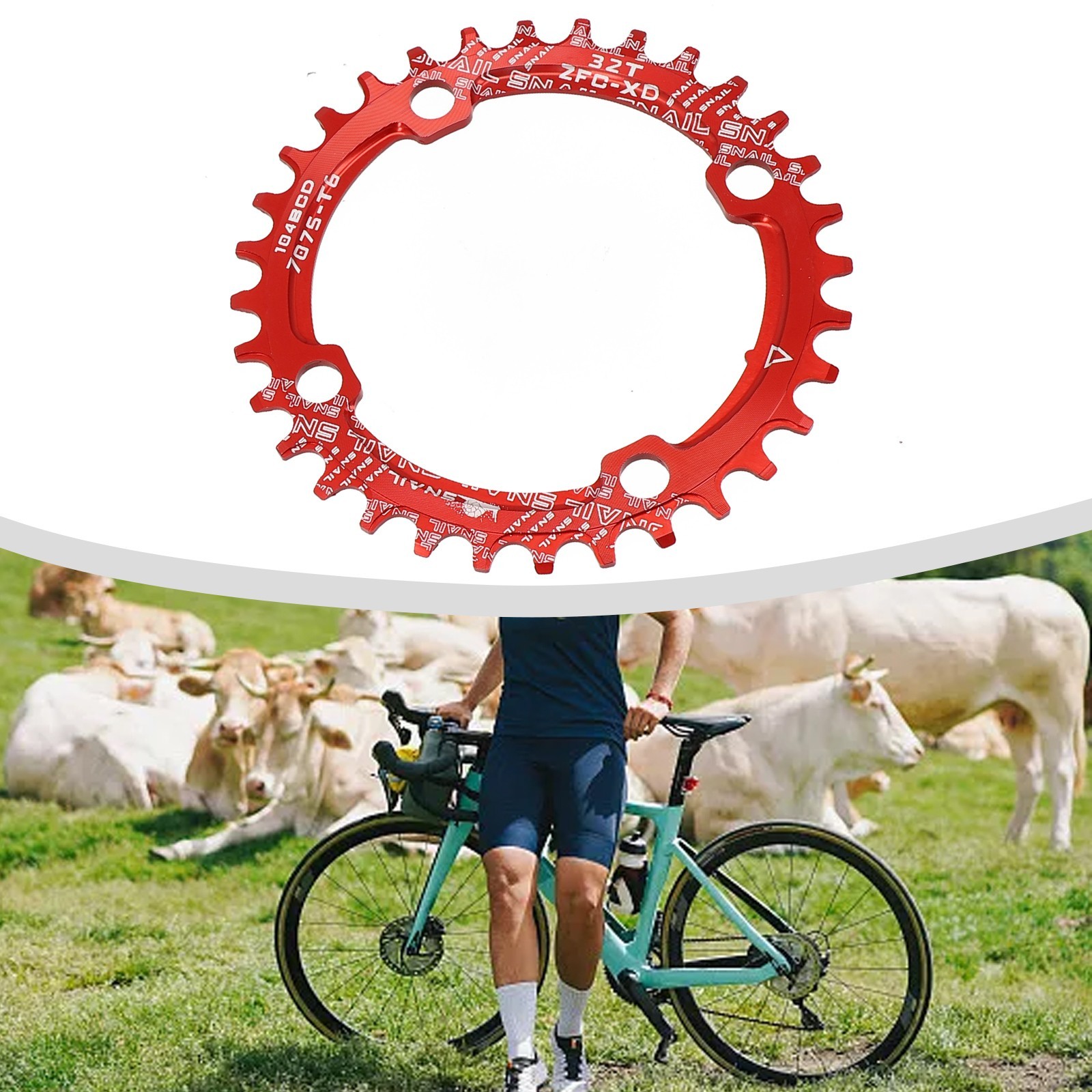 SNAIL Bearing Narrow Wide 1pc Bicycle Chainwheel Round Oval Disc Bike Cycling
