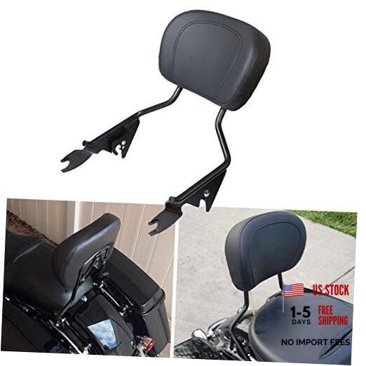 Detachable Upright Passenger Backrest Sissy Bar w/Back Rest Pad Black