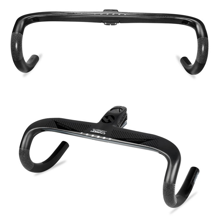 TOSEEK Carbon Fiber Integrated Handlebar -8° Gravel Road Bicycle Drop Bar 28.6mm
