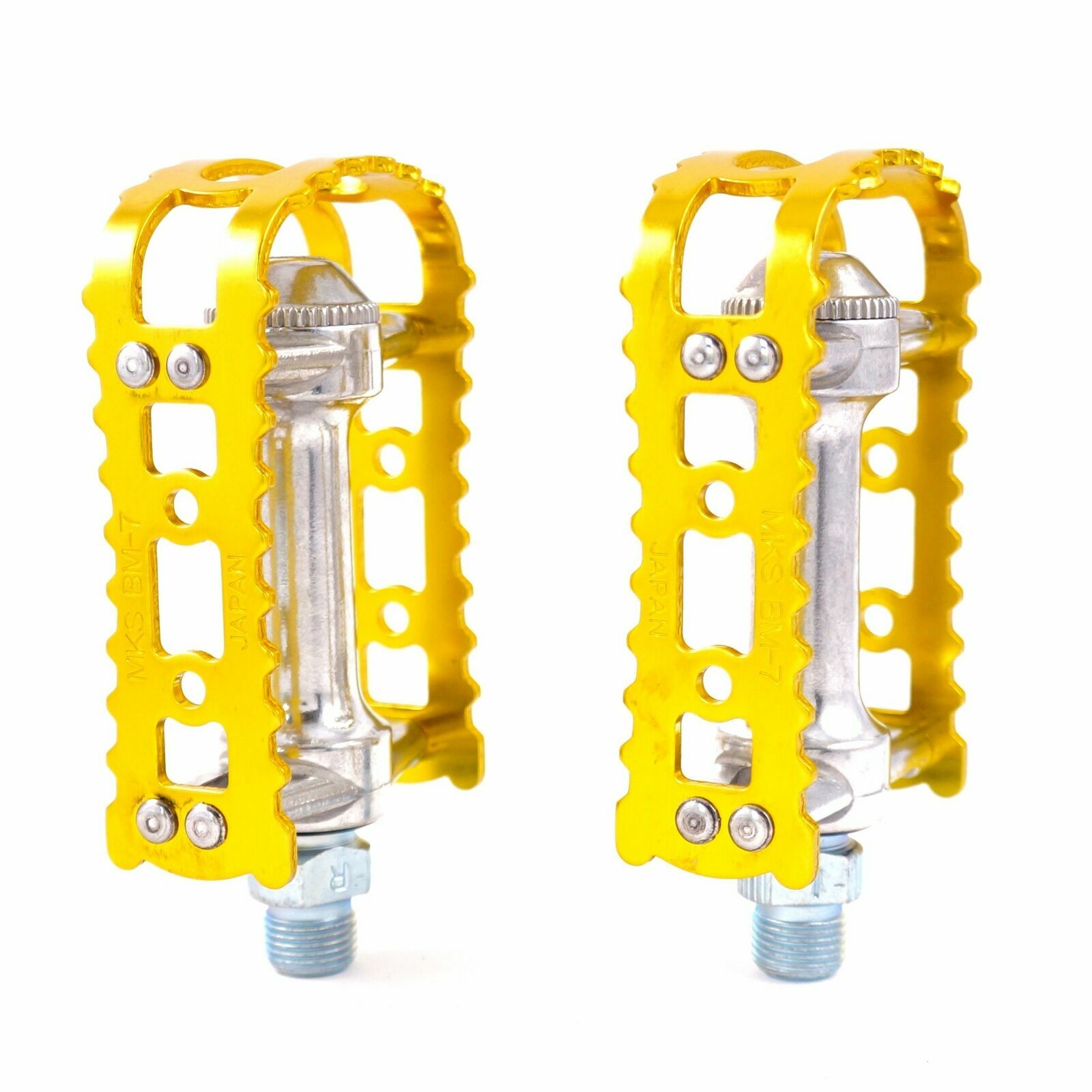 MKS BM-7 Alloy Anodized MTB BMX Old School City Flat Bike Pedal – Gold s