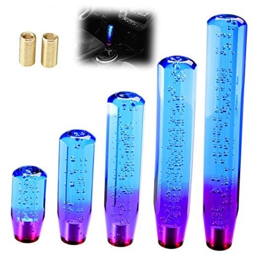 Shift Knob Stick Crystal Transparent Bubble Purple Blue Throw 20cm Blue Purple