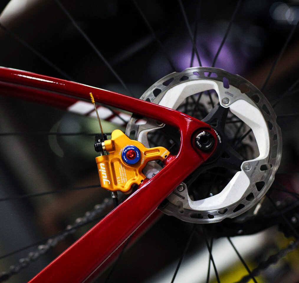 Juin Tech GTF6 Cyclocross Bike 6-Piston Hydraulic Brake Caliper Set Gold
