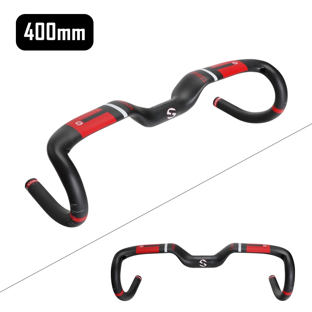 TOSEEK Carbon Fiber Road Bike Rise Handlebar Racing Drop Bar Handlebars 31.8mm