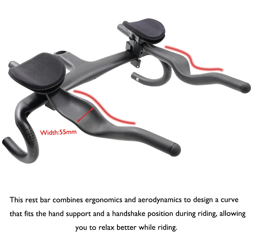 Road Bike Triathlon Time Trial Carbon Rest TT Handlebar 35 Degree Matte/Glossy