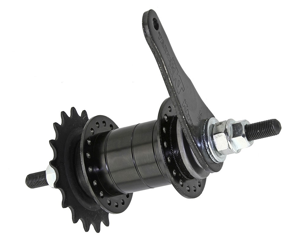 KT Black Single Speed Coaster Brake Hub 36H 3/8 Axle 18T Sprocket Rear Hub.
