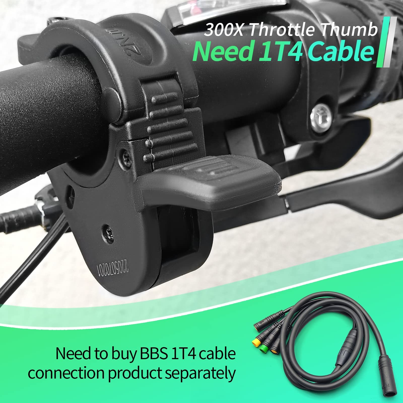 E-Bike 300X Thumb Throttle 3PIN Female Waterproof Plug Throttle for 12V-72V B…