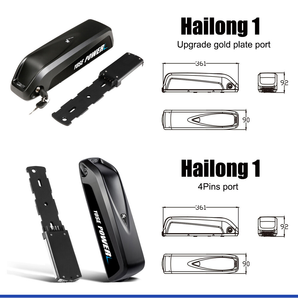 52V 48V 36V 13Ah 15Ah 17Ah 20Ah Hailong Lithium Ebike Battery 250W-1500W E BIKES