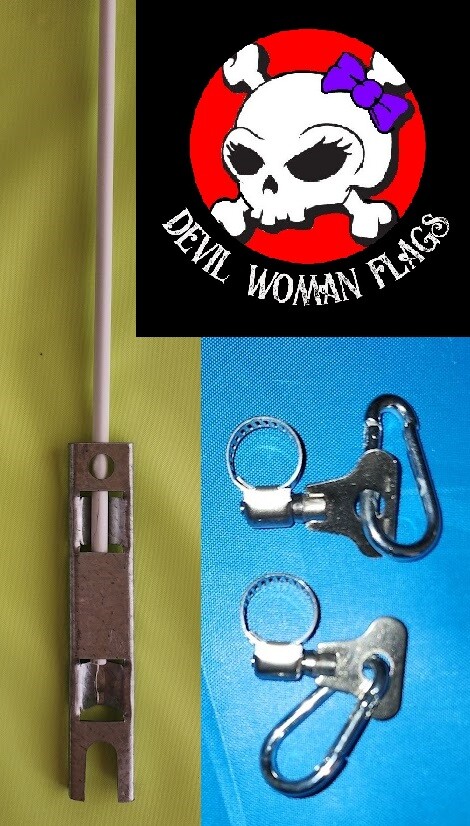 Devil Woman Flags 6 FT 1/4″ fiberglass pole with bicycle mount for safety flags