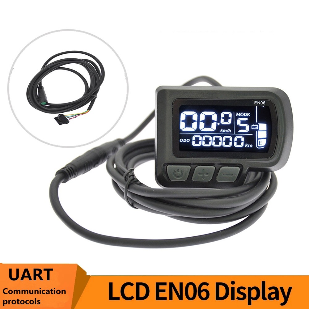 E-Bike LCD Display EN06 24V/36V/48V with SM/WP Plug for Scooter Electric Bicycle