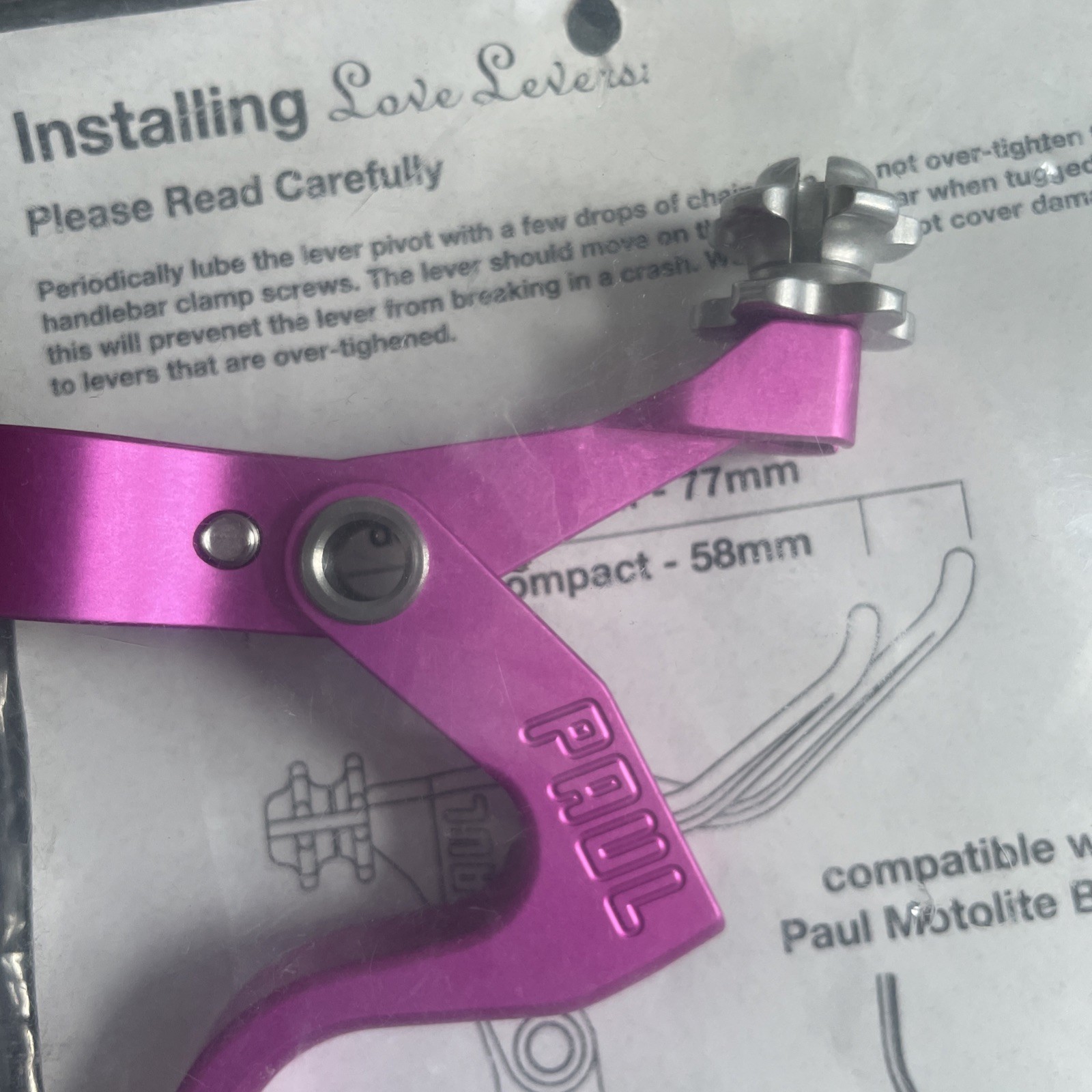 Paul Love Lever Long Pull Brake Lever Compact BMX Brake RIGHT