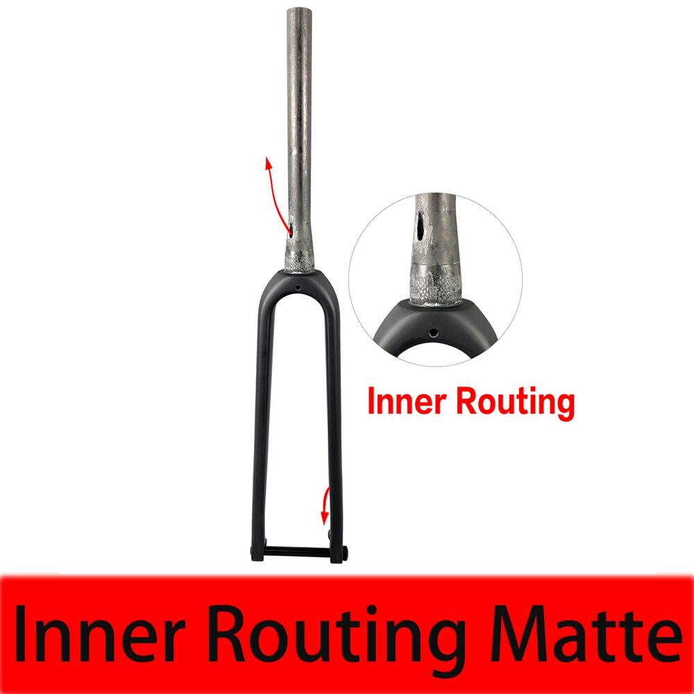Carbon Gravel bike Rigid Fork Disc Brake 700C Thru Axle 100*12mm Road Bike Fork
