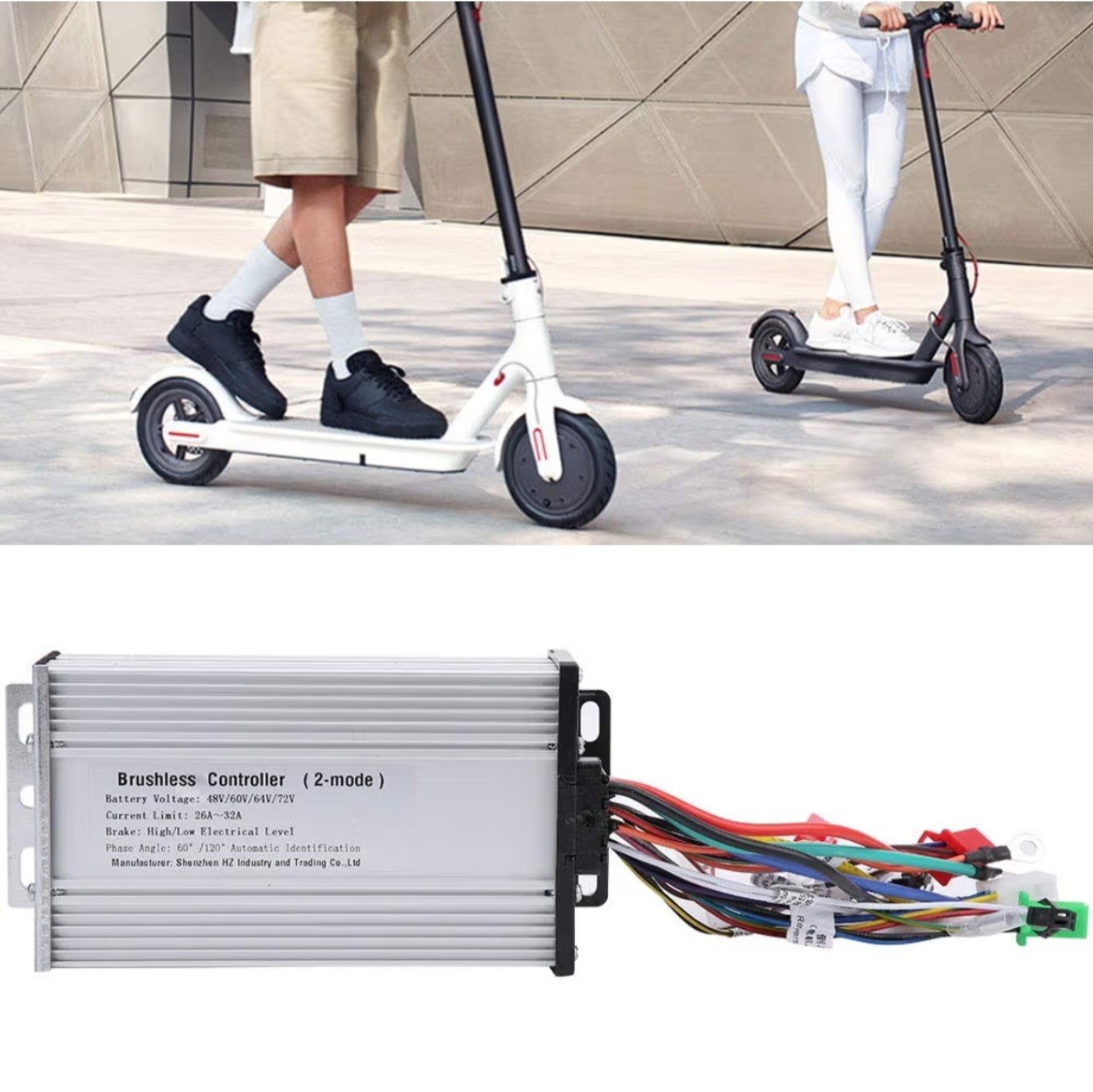 Ejoyous Motor Brushless Controller, 48V 60V 64V 72V High Power Dual Mode 12 Tube
