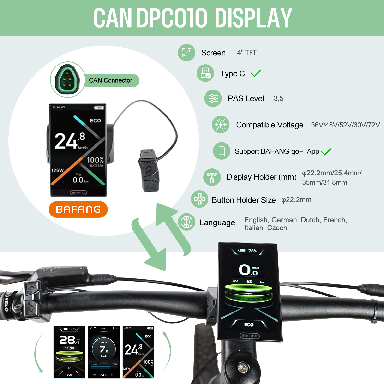 Bafang Display CAN Protocol for BAFANG Hub Mid Drive Motor Bicycle screen NEW