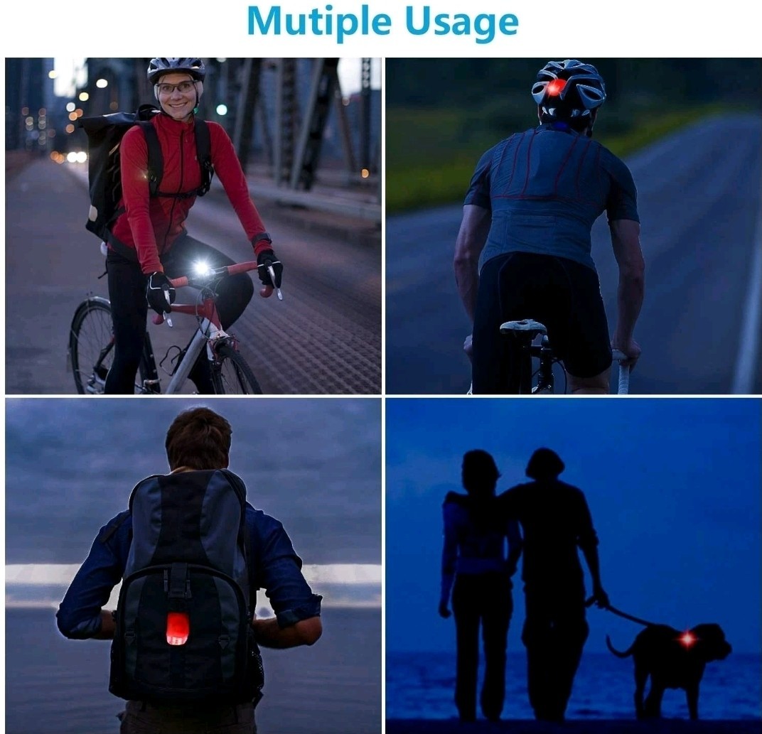 REFUN Bicycle Light Front Rear Silicone LED Bike Light 4Pack White Black NEW