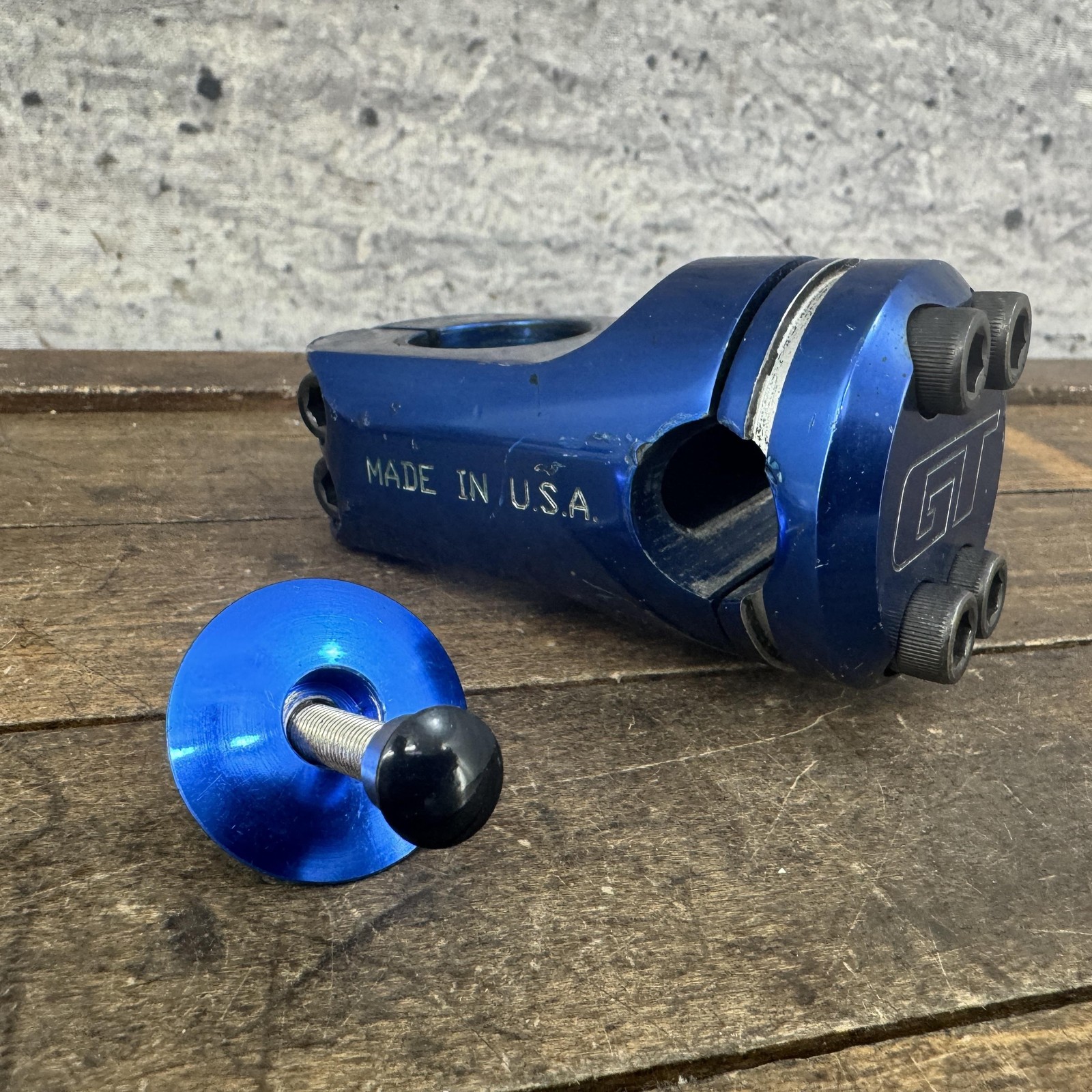 Vintage GT BMX Threadless Stem Blue Made In USA 1 1/8 Old School 1990s OG