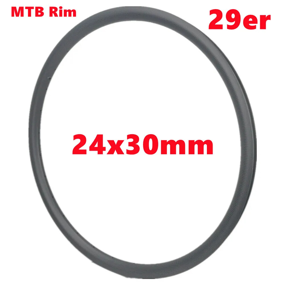30*24mm 29er XC MTB Bicycle Carbon Rim UD Matte 28 Holes Asymmetric Disc Brake