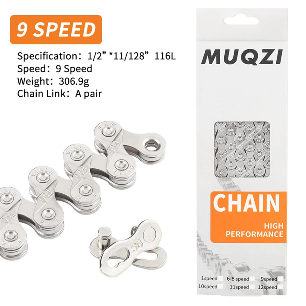 MUQZI 6/7/8/9/10/11/12 Speed Silver Steel MTB Road Bicycle Chain Shifter Chain