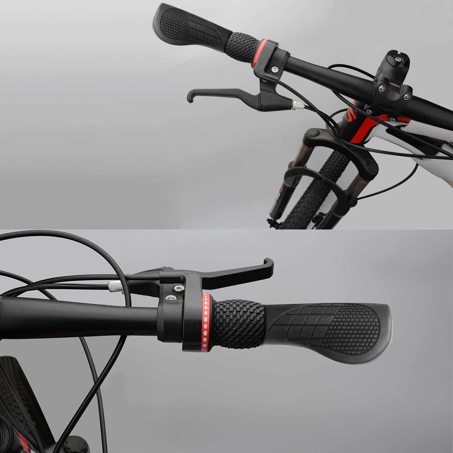 2PCS 90mm Bike Handlebar Grips Short Rubber Ergonomic Two-Color