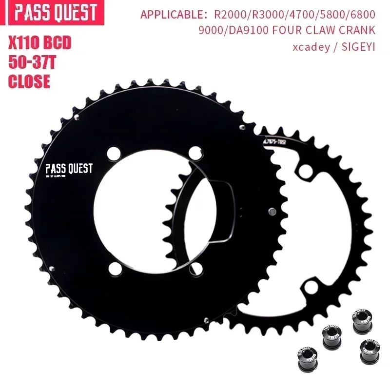 PASS QUEST 110 BCD Road Bike Chainring for Shimano 4700 5800 6800 9000 R2000