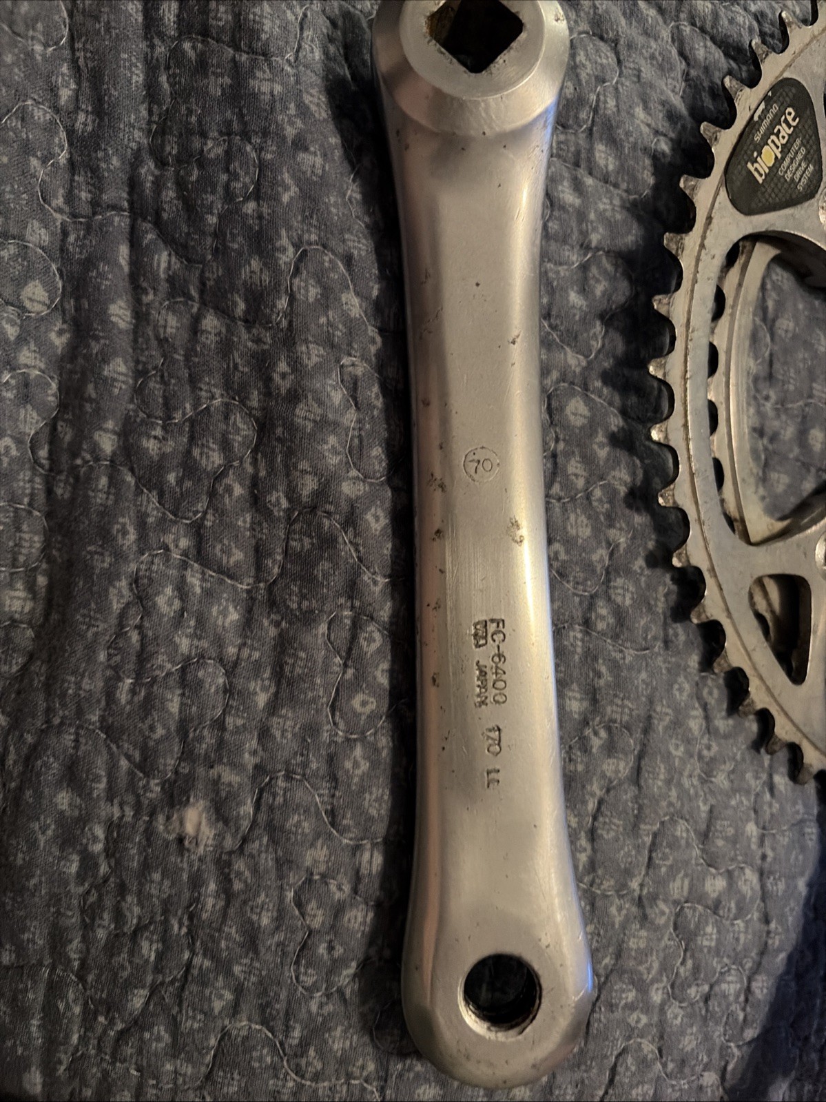 Vintage Shimano 600 6400 Tri Color Double Crankset – 53/39 170mm – Used Biopace