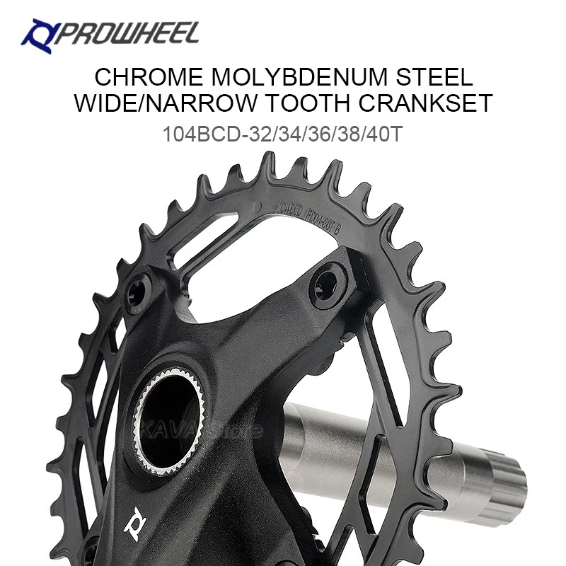 175 170mm 104BCD Mountain Bike Crankset 32 34 36 38 40T Narrow Wide Chainring