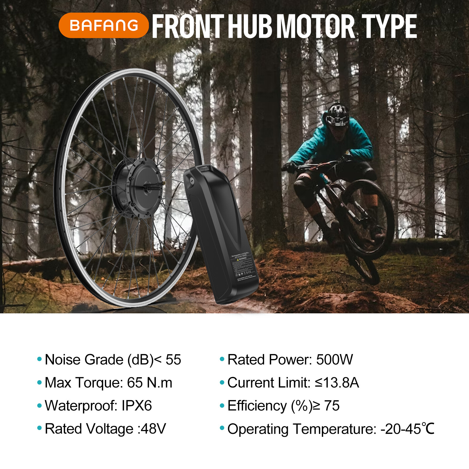 Bafang 48V 500W Electric Bike 20″26″ 700C Front Motor with Wheel Conversion Kits