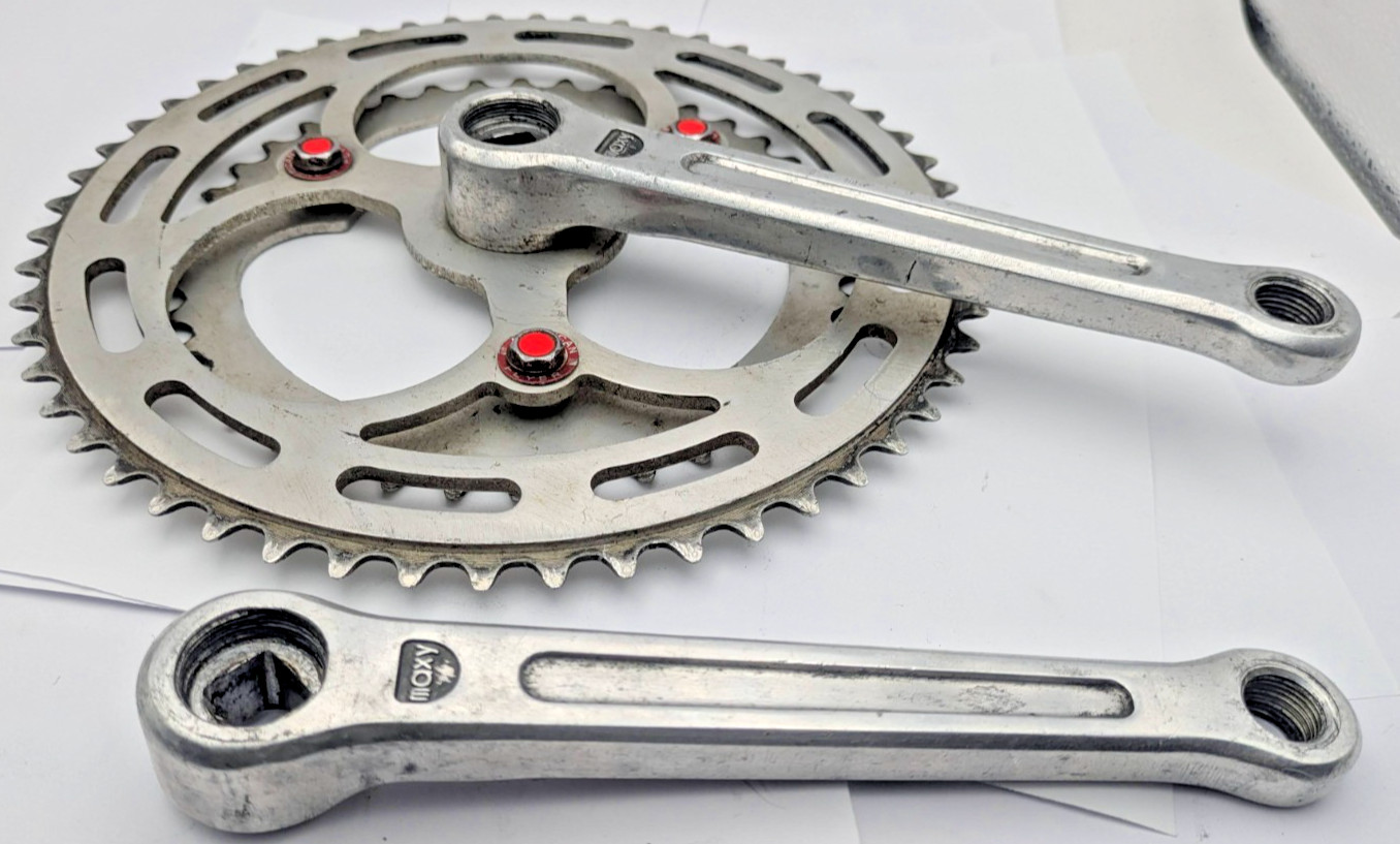 SUGINO MAXY FORGED CRANKSET 165MM 40T 54T SILVER ALUMINUM DOUBLE 2X JAPAN