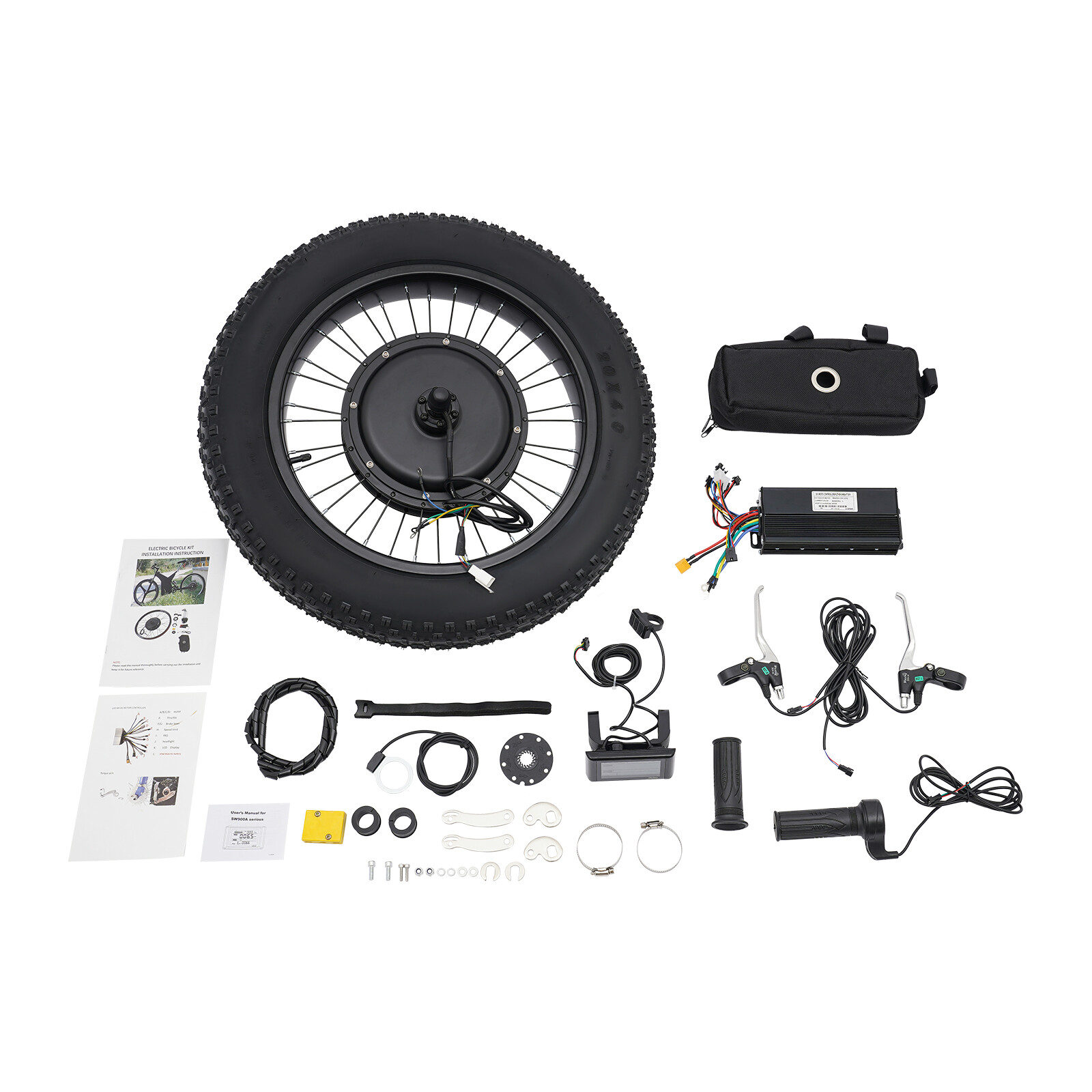 20in Rear Wheel 48V 1500W Electric Bicycle Ebike Conversion Kit Hub Motor LCD