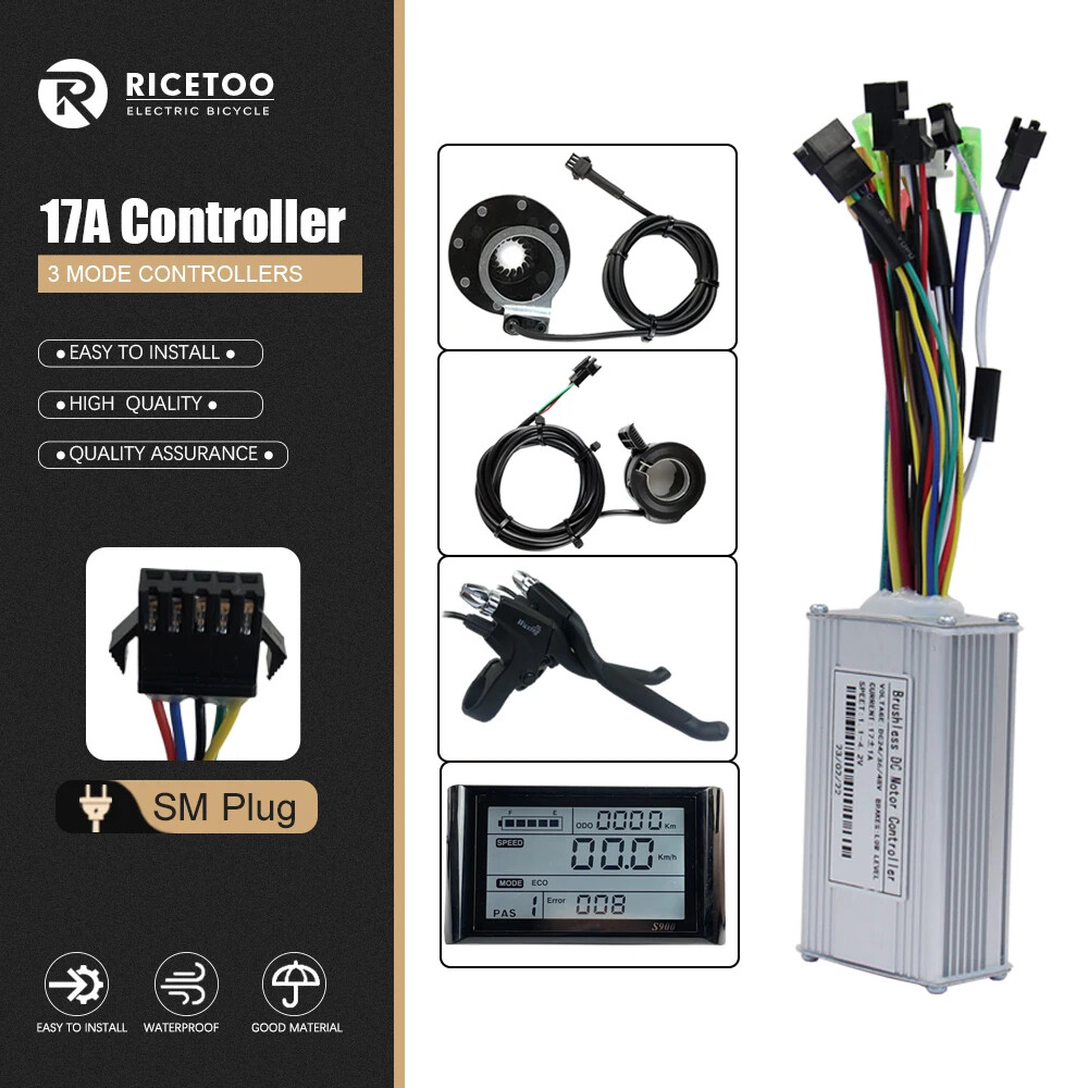 3-mode Sine Wave E-bike Brushless Controller 36V 48V 17A/26A/30A/40A 250W-2000W