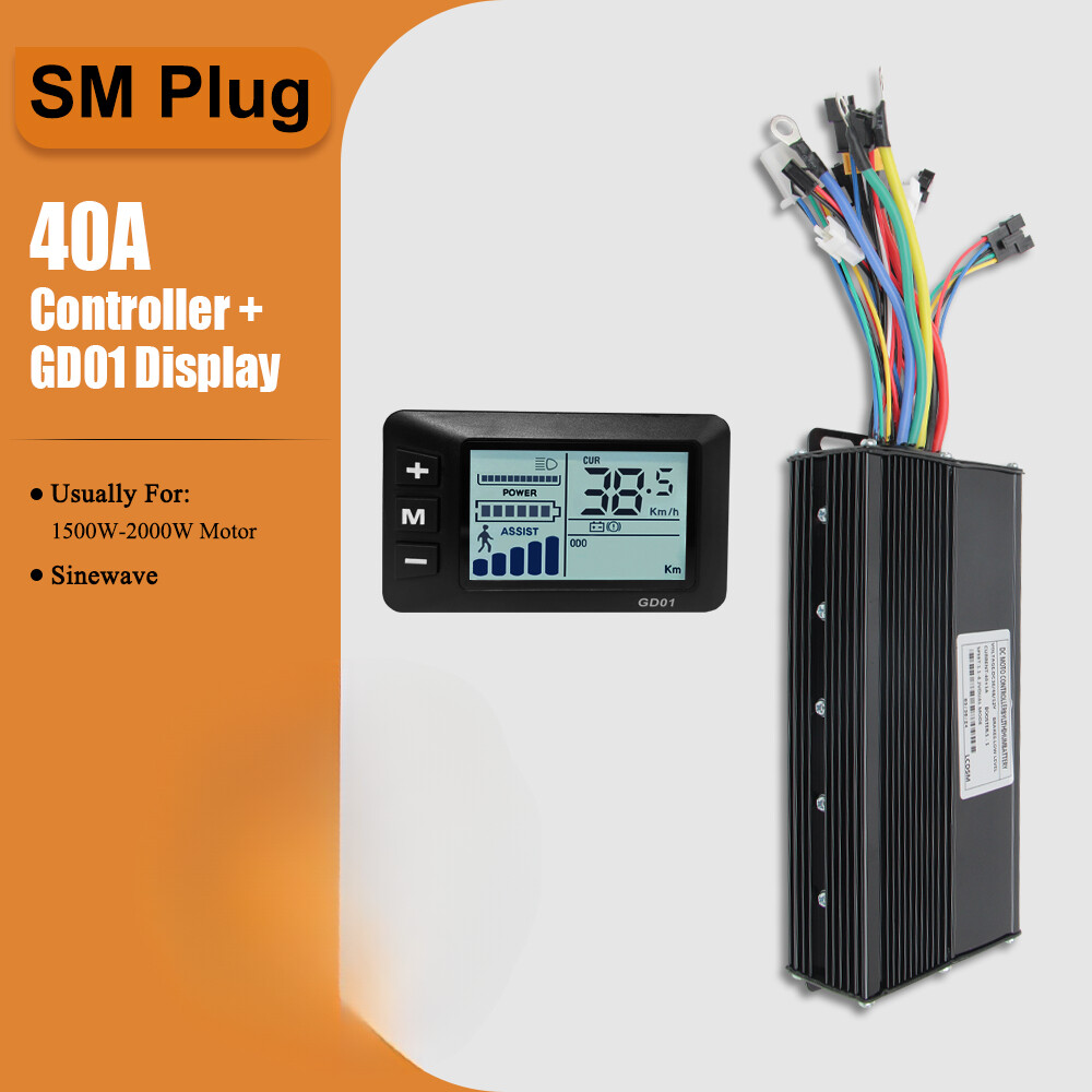 Ebike 36/48V Controller 40A Three-Mode Sine Wave with LCD Display Conversion Kit