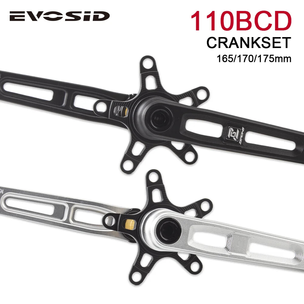 165/170/175mm Road Bike Crankset Folding Bicycle Hollow Crank Chainring 110BCD