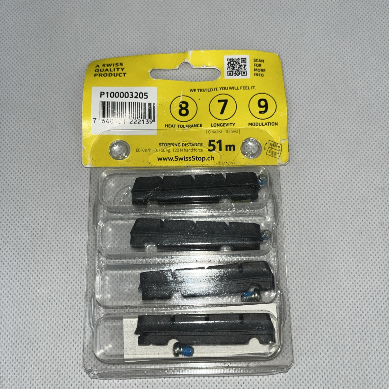 SwissStop Flash Pro Black Prince Carbon Rim Brake Pads 4-Pads Fits Shimano/SRAM