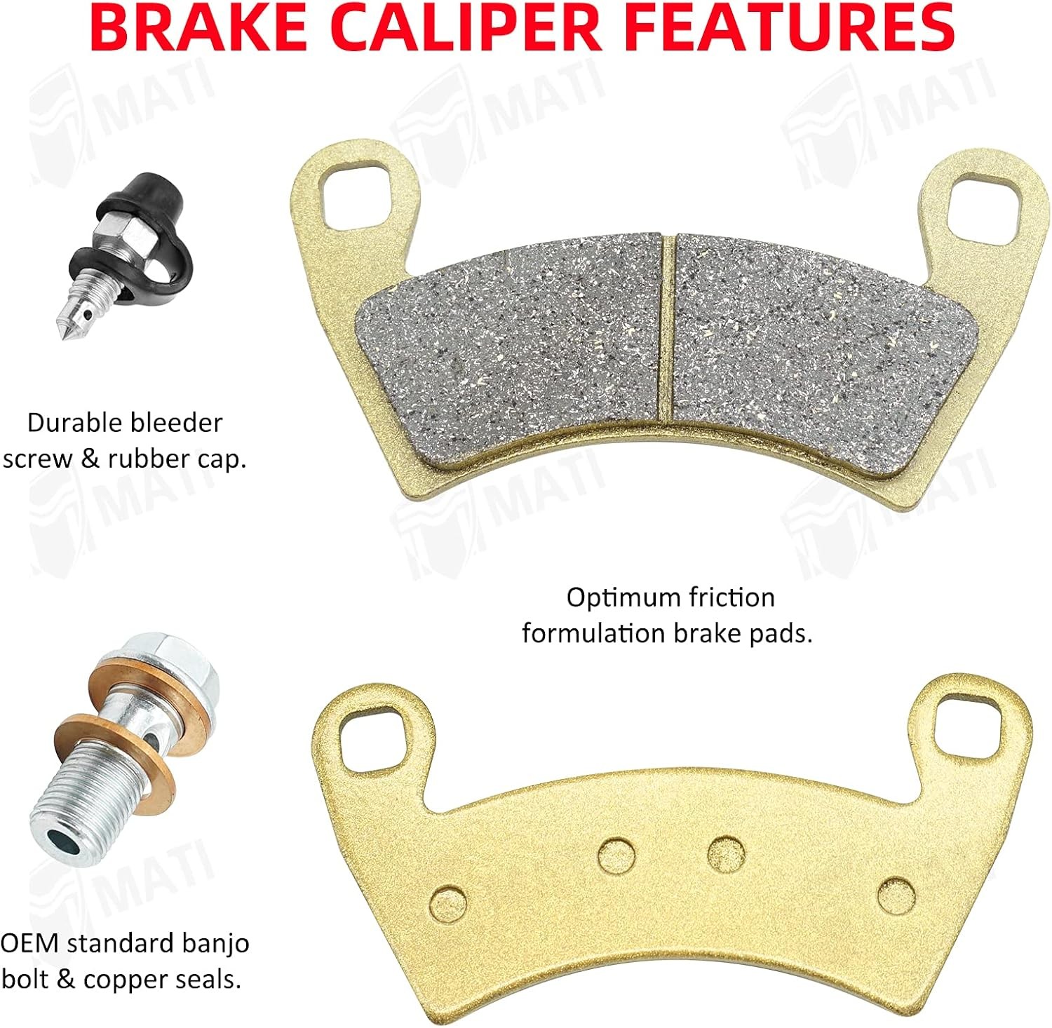 Front Left Right Brake Caliper Set with Pads without Mounting Bracket for