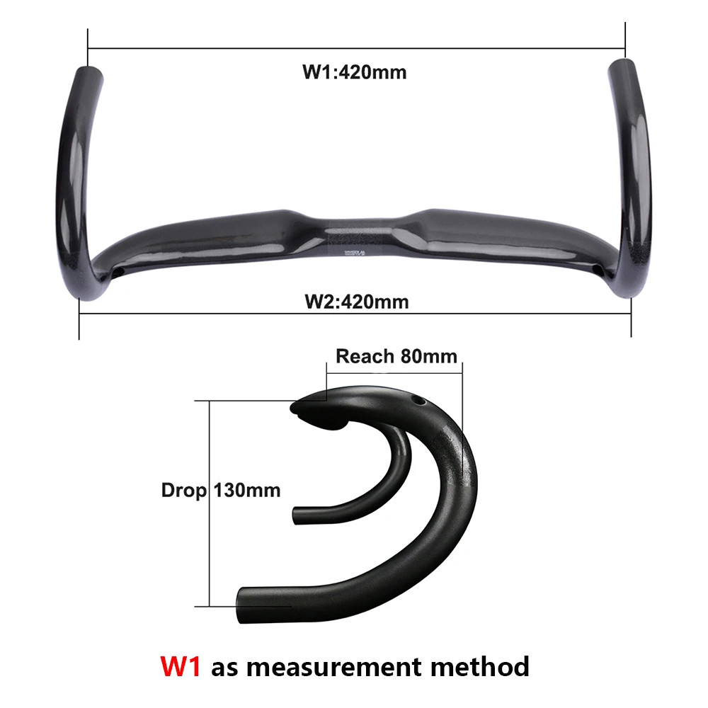 Road Bike Cycling 3K Glossy Internal Routing Carbon Handlebar 400/420/440mm