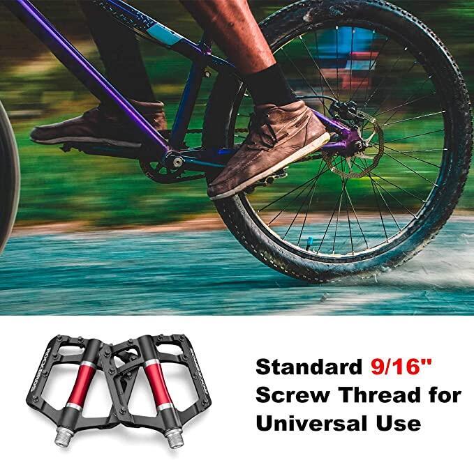 ROCKBROS MTB Wide Bike Pedals 9/16″ Aluminum Alloy MTB Sealed Bearing Pedals
