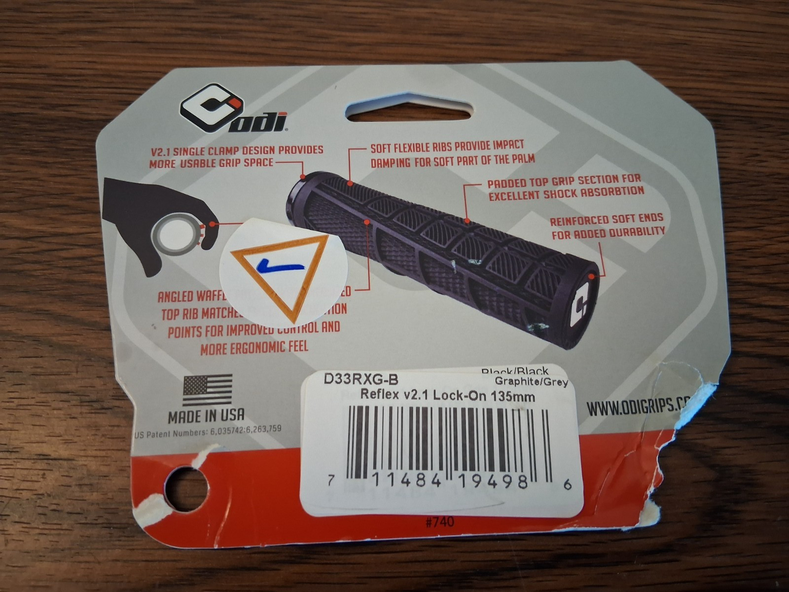 ODI Reflex V2.1 Lock-On Grips 135MM Graphite/Grey