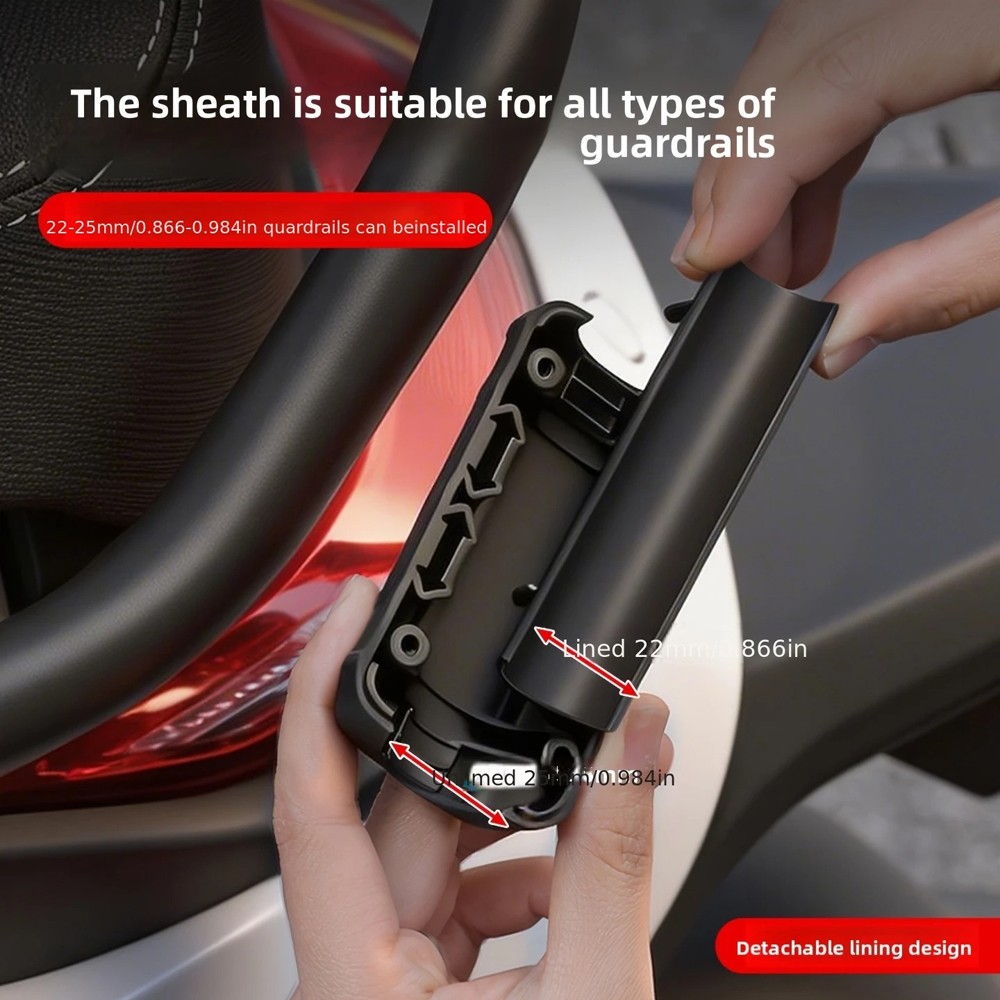 2Pcs Premium Motorcycle Crash Bar Bumper Blocks Protectors with Reflective Strip