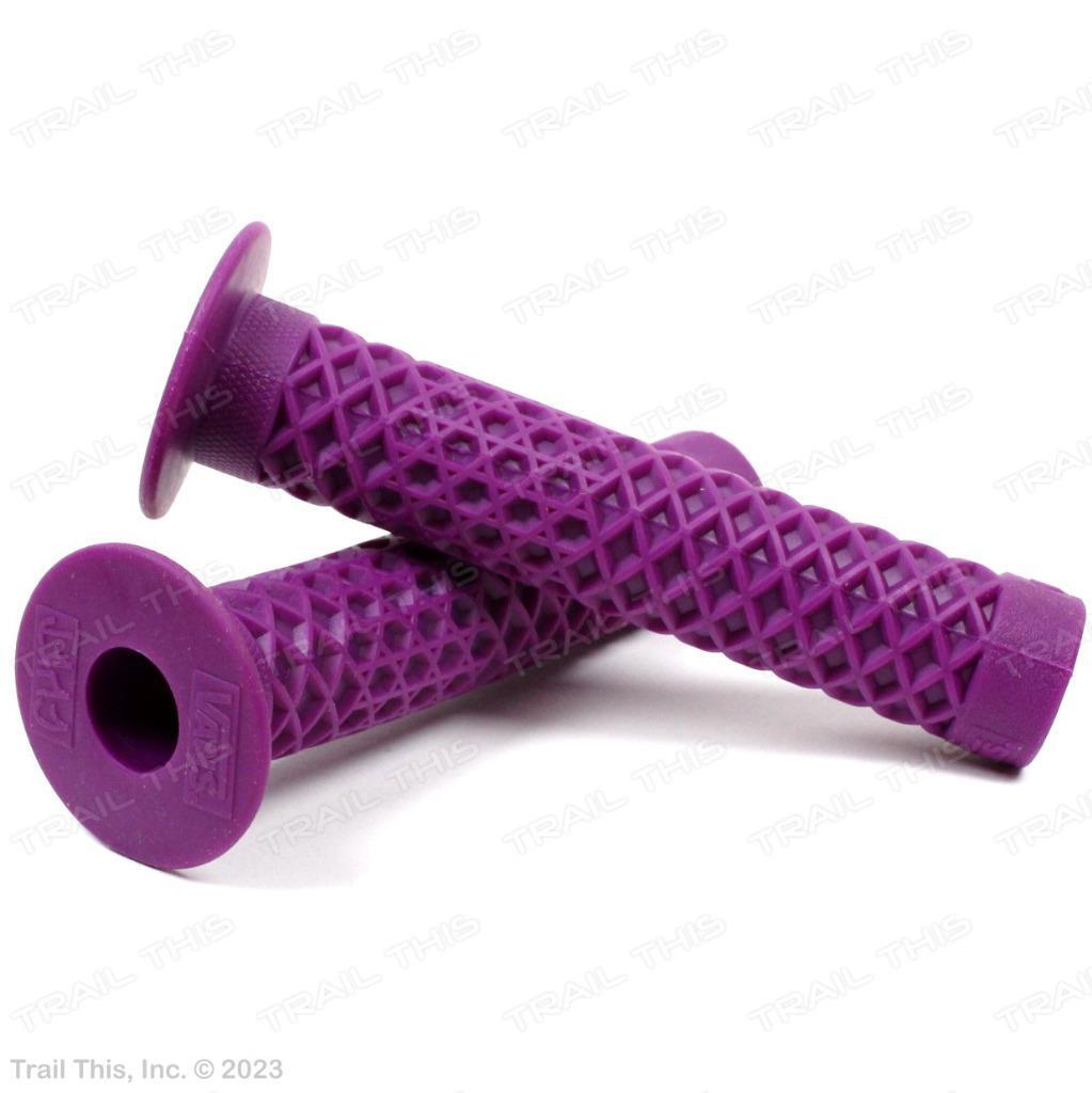 Cult X Vans Flanged – Purple – BMX Bike Grips w/ End Plugs Waffle Pattern 150mm