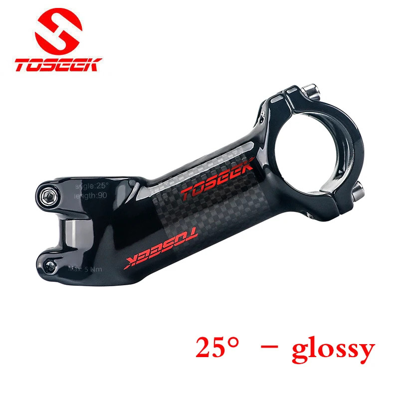 Toseek Ultralight Bicycle Stem 6/10/17/25/35 Degree Carbon Alloy Bike Stem 60/70