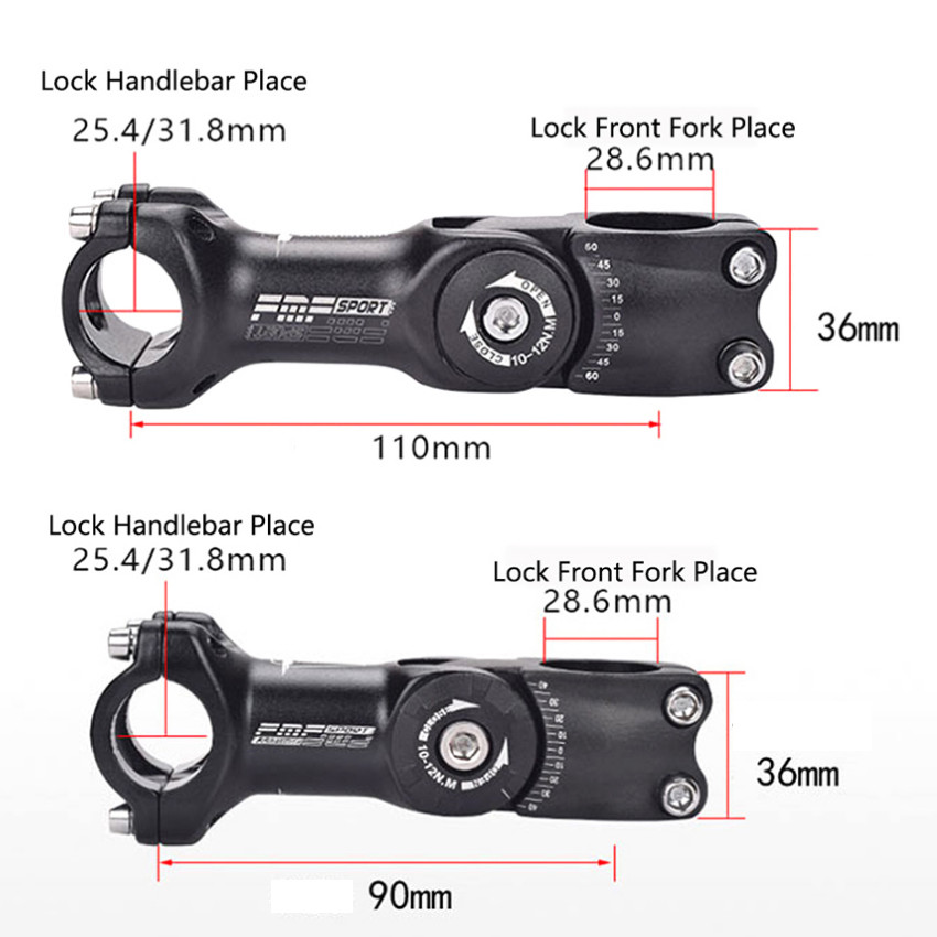 25.4/31.8mm MTB Bicycle Handlebar Mountain Road Bike Adjustable Stem Riser