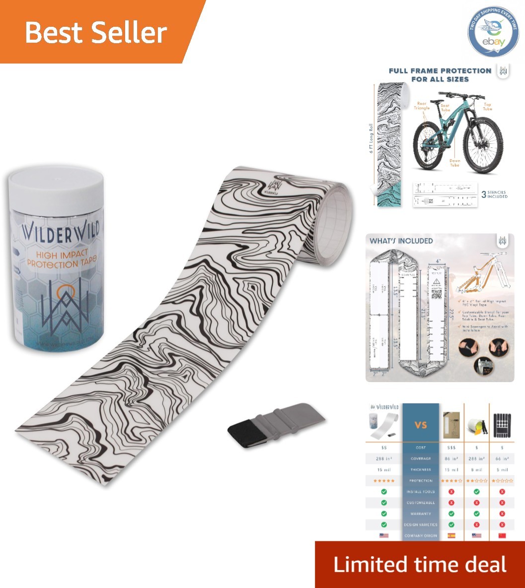 Durable Water-Resistant Bike Frame Protection Tape – 15 Mil Matte Finish