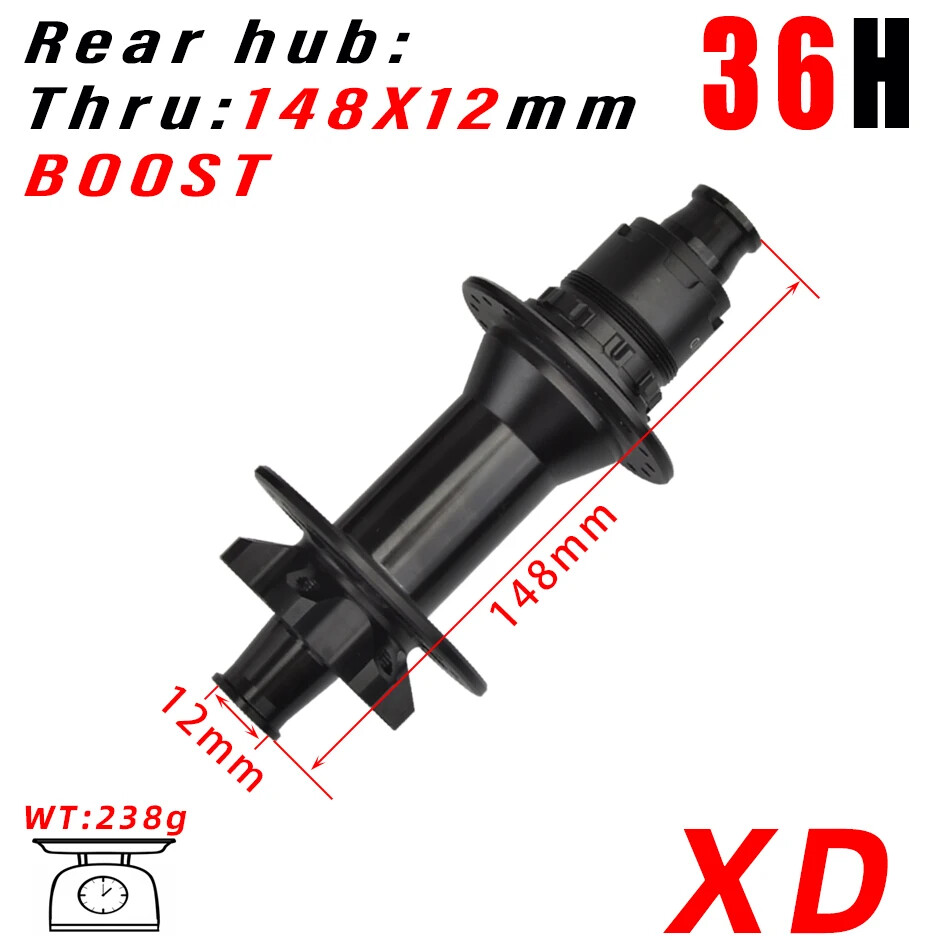 Bicycle Hub 36 Holes HG/XD/MS 141*10mm 148*12mm Structure Mountain Bike Hub
