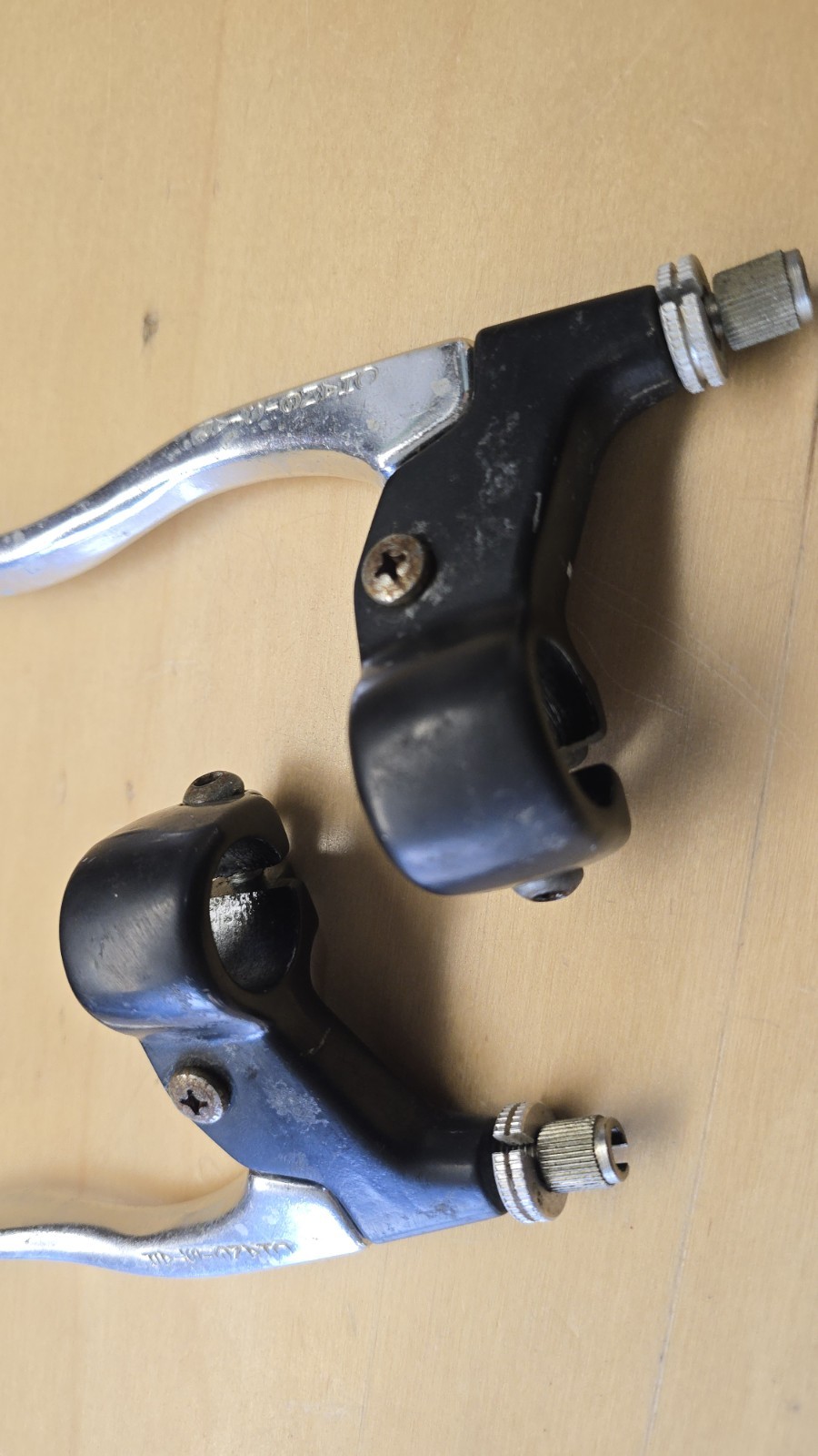 Vintage 1987 Chang Star Brake Levers Pair 22.2mm 4-Finger Black MTB,BMX,Cafe