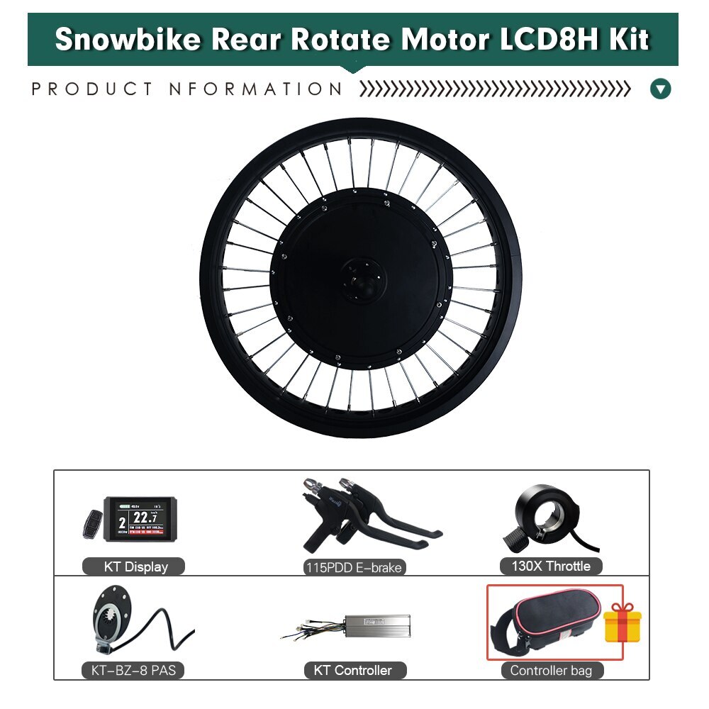 48V 1000W 1500W 72V 3000W Fat E-bike Snow Brushless Non-Gear Rear Rotate Motor