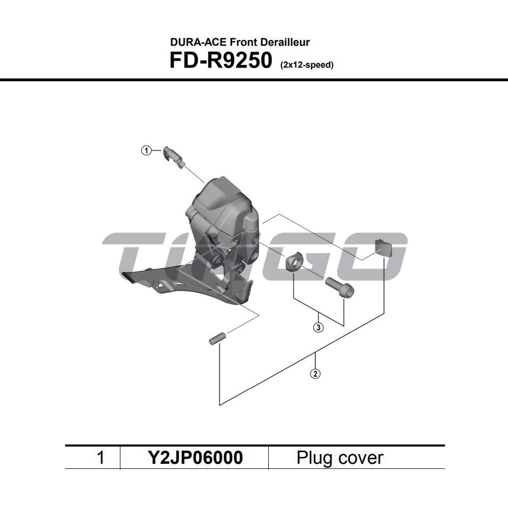 Shimano Front Derailleur Plug Cover Repair Part Y2K69801T Y5ZW00031 Y2JP06000