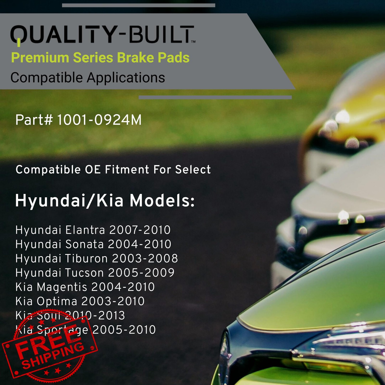 Quality-Built BP0924-M Front Semi-Metallic Brake Pads Hyundai Kia Elantra Optima