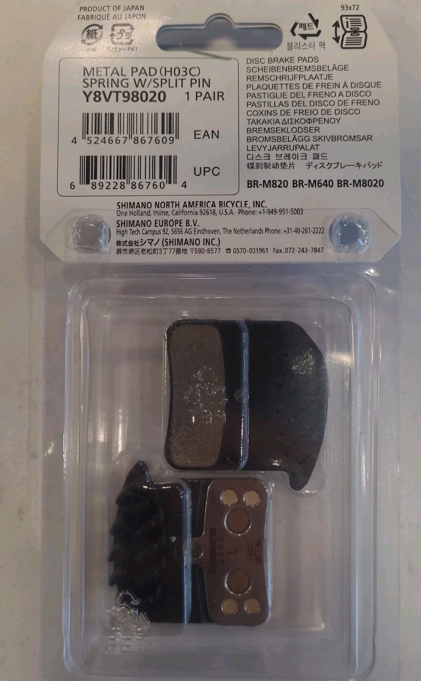 Shimano H03C Sintered Metal MTB Disc Brake Pads SAINT VEE BR-M280 M8020 (B3-G7)