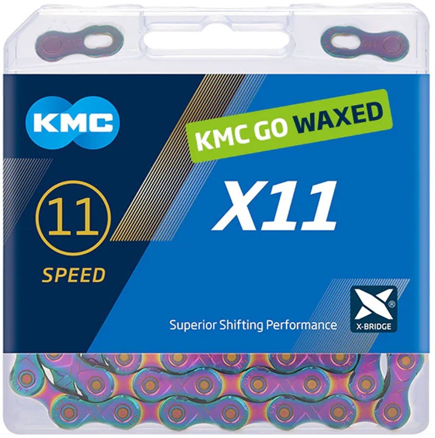 KMC X11 Waxed Chain – 11-Speed, 118 Links, Aurora