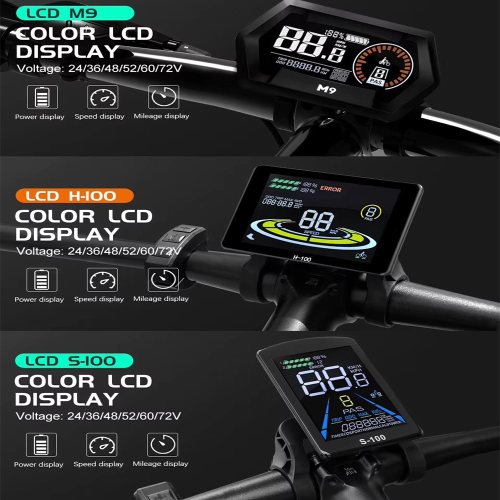 E-bike 17A 26A 30A 3 Mode Sine Wave Controller 36V 48V 250W-1000W w/ Display Set
