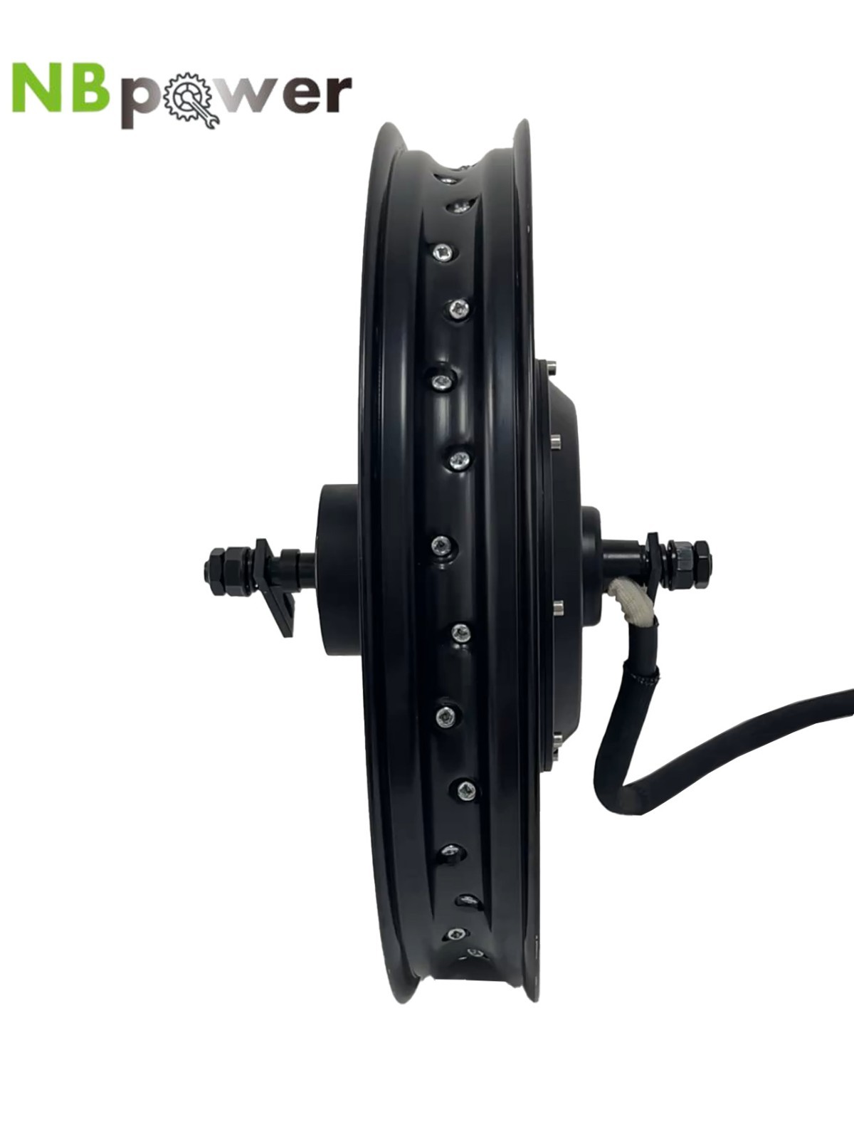 200mm QS205 3.3T 5000W BLDC hub motor wheel with 17*2.15inch motorcycle rim